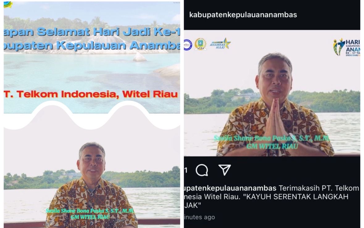 GM Telkom Wilayah Riau Sampaikan Ucapan Selamat Hari Jadi ke-17 Pemkab Kepulauan Anambas