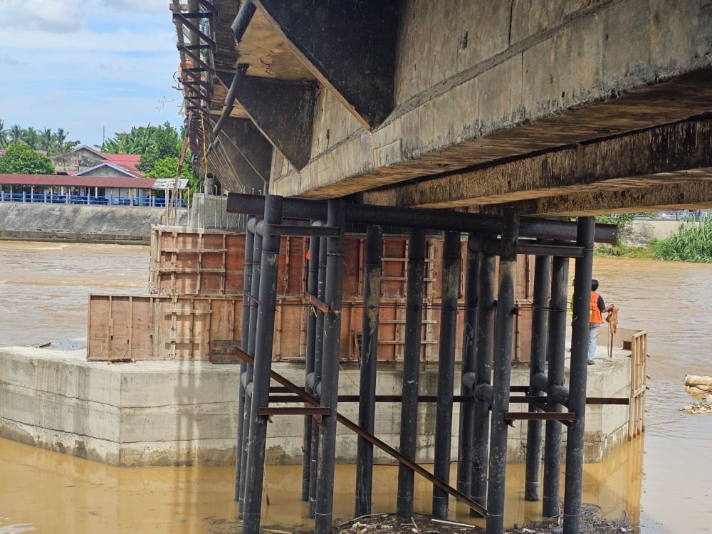 Progres Perbaikan Jembatan Sungai Rokan di Rohul Sudah Capai 86 Persen